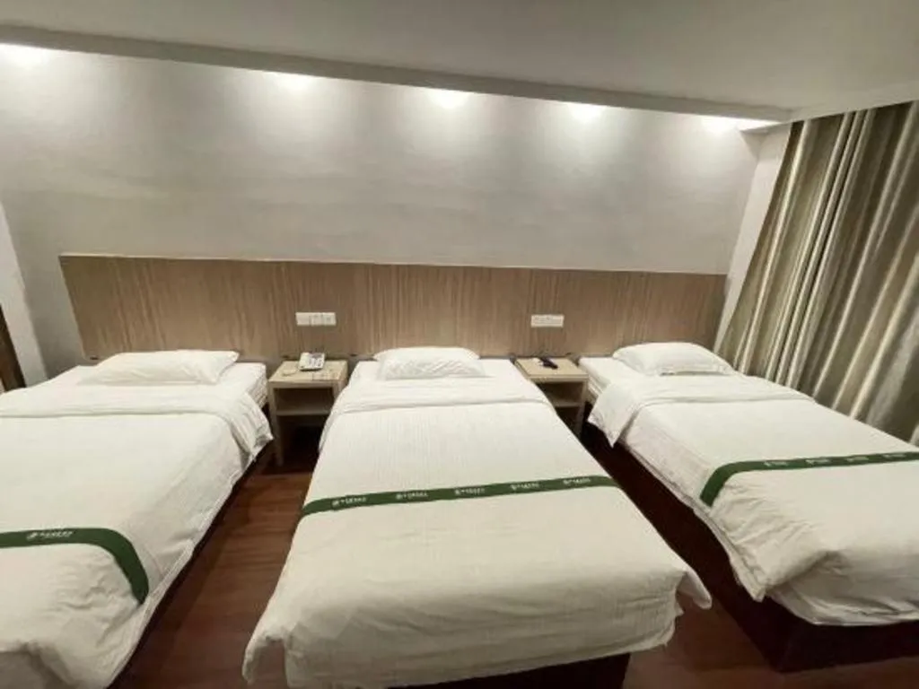 Bed in GreenTree Inn Shenzhen Guanggang Port Futian South Road Express Hotel