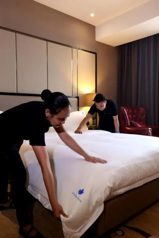 Bed in Lotus Blu Hotel