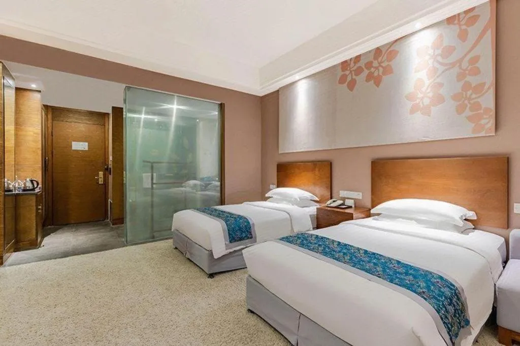 Bed in Wuxi Shanse Hotel