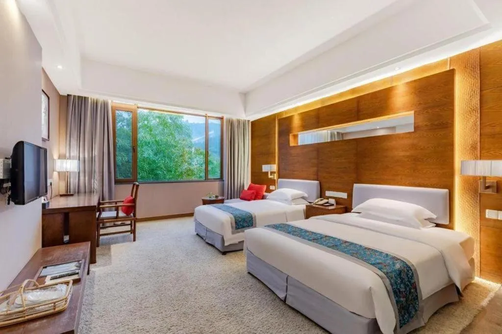 Bed in Wuxi Shanse Hotel