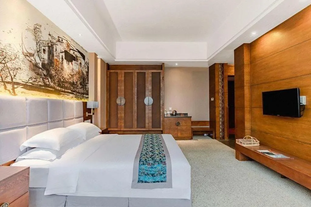 Bed in Wuxi Shanse Hotel