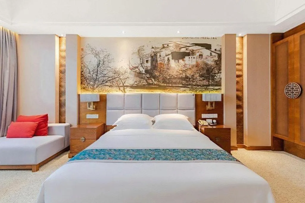 Bed in Wuxi Shanse Hotel