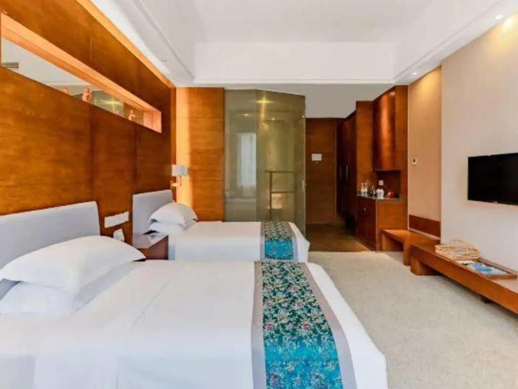 Bed in Wuxi Shanse Hotel