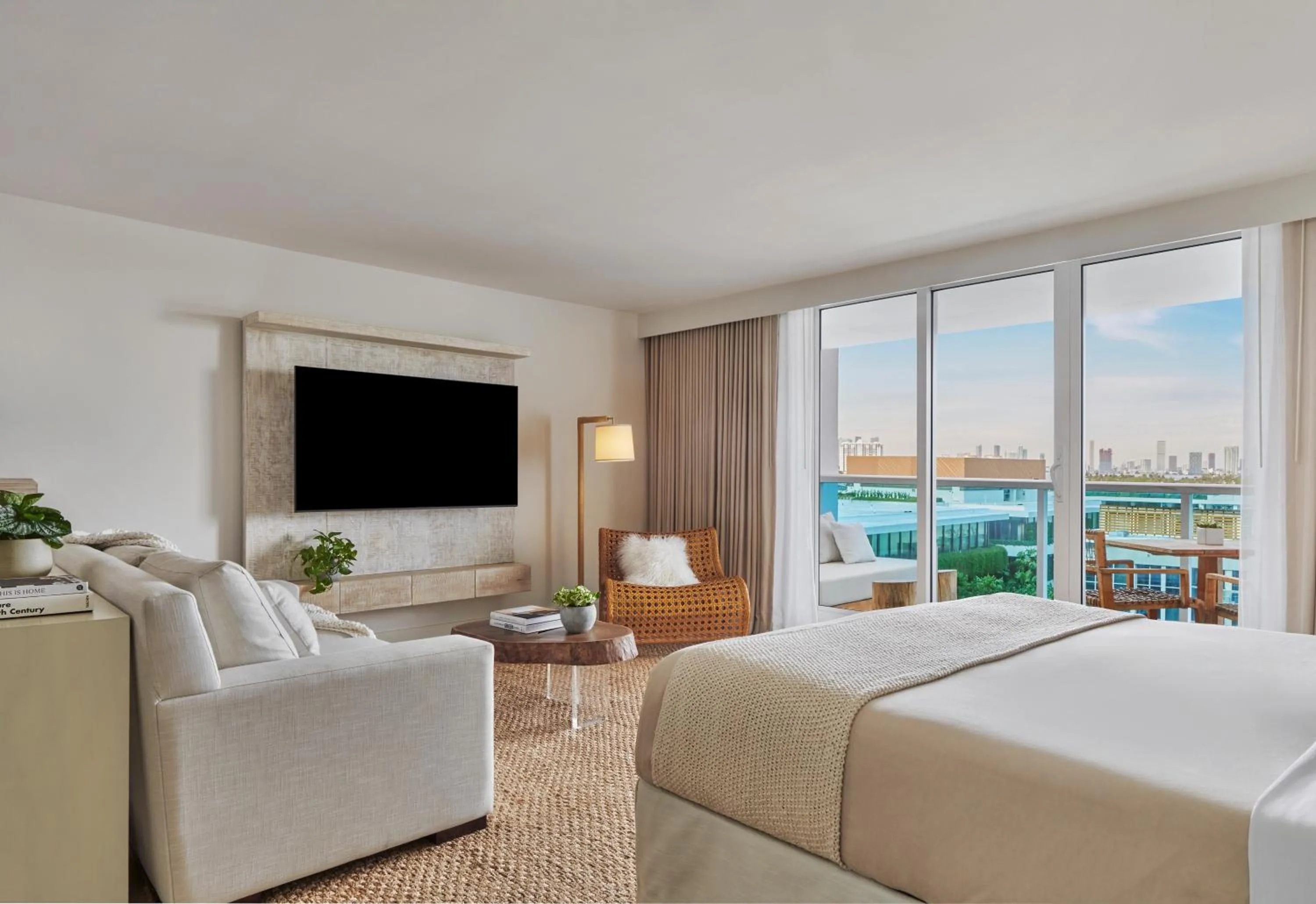 Seating area, Bed in 1 Hotel South Beach