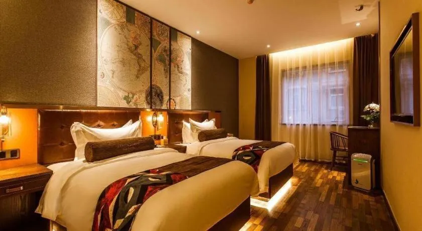 Bed in James Joyce Coffetel Xi'an Zhonglou Xiaonanmen Food Street