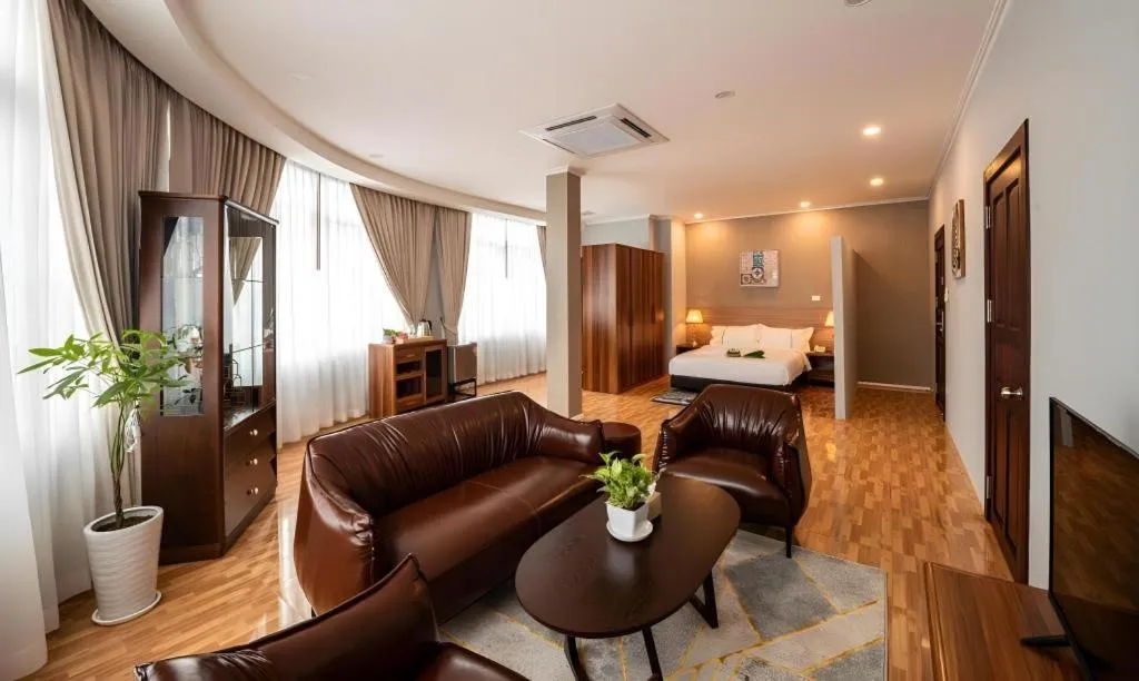 Bed in One Vientiane Hotel