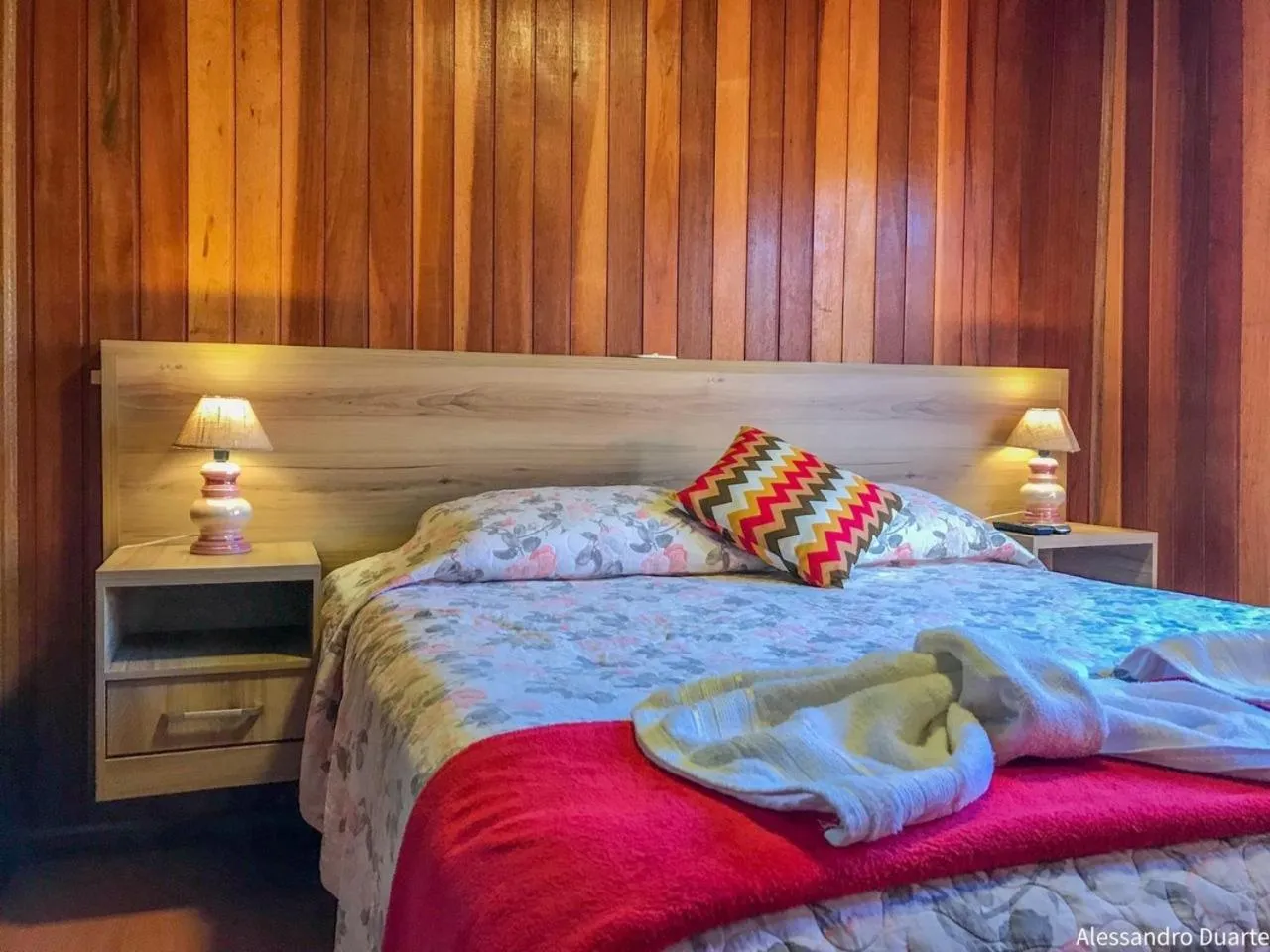 Bed in Pousada Recanto Ninho Verde Chalés