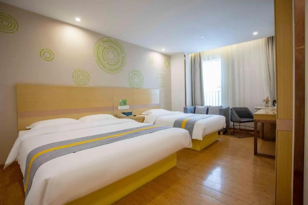 Bed in GreenTree Inn Shanghai National Convention and Exhibition Center Huaxiang Road