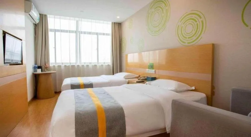 Bed in GreenTree Inn Shanghai National Convention and Exhibition Center Huaxiang Road