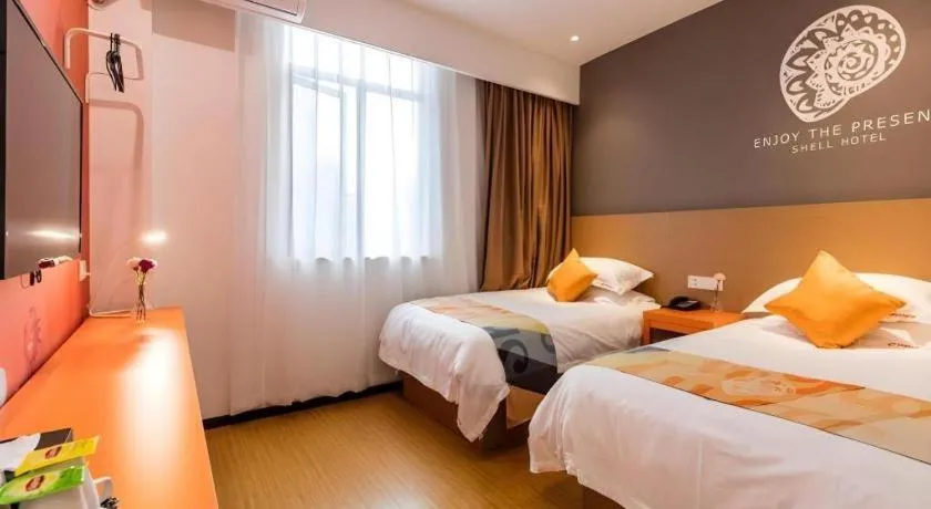 Bed in Shell Shanghai Yangpu District Pingliang Road Binjiang Hotel