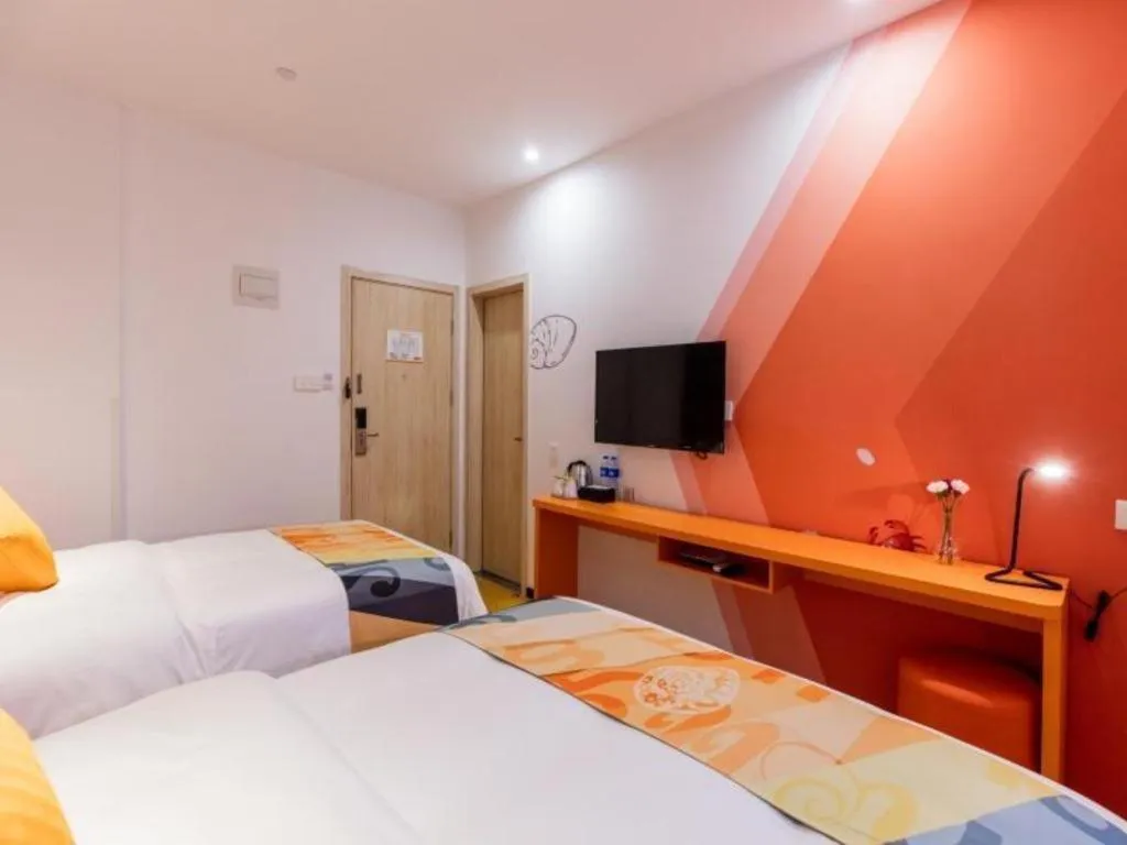 Bed in Shell Shanghai Yangpu District Pingliang Road Binjiang Hotel