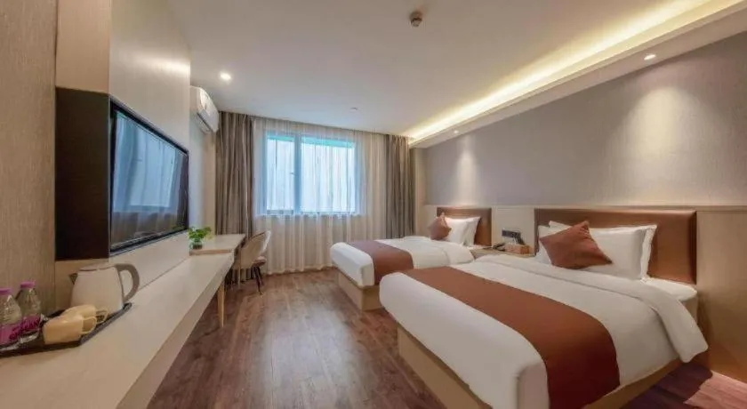 Bed in Gya Hotel Shanghai Long Distance Passenger Terminal Station