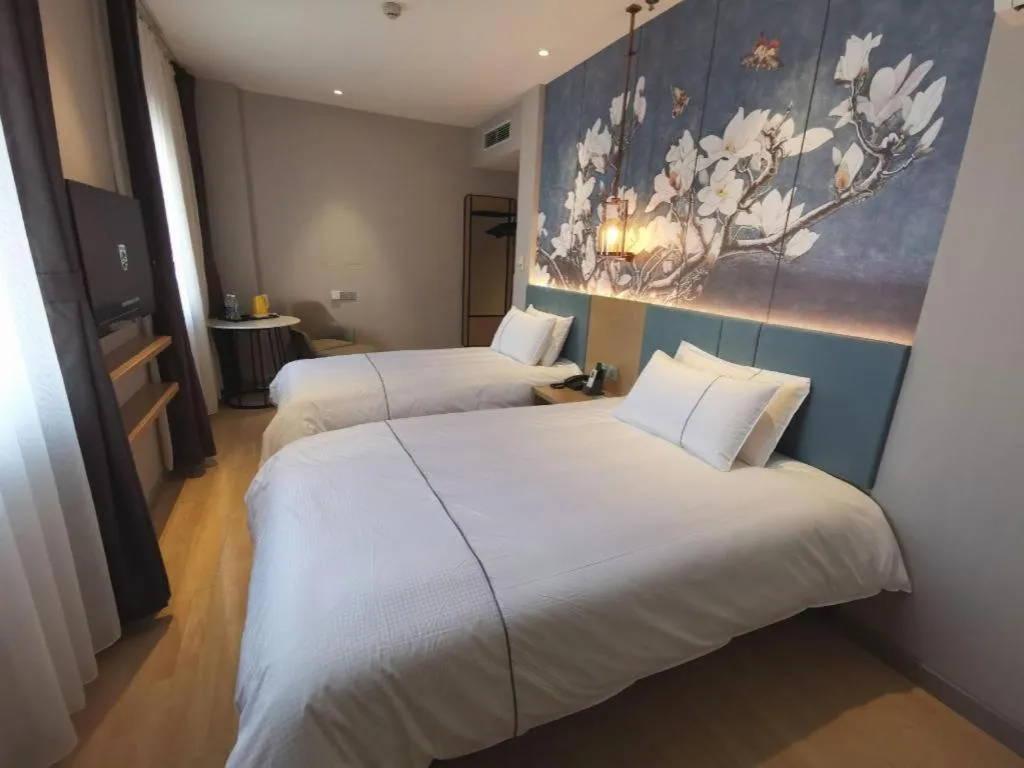 Bed in Jinjiang Inn Tianjin Station Jinwan Square