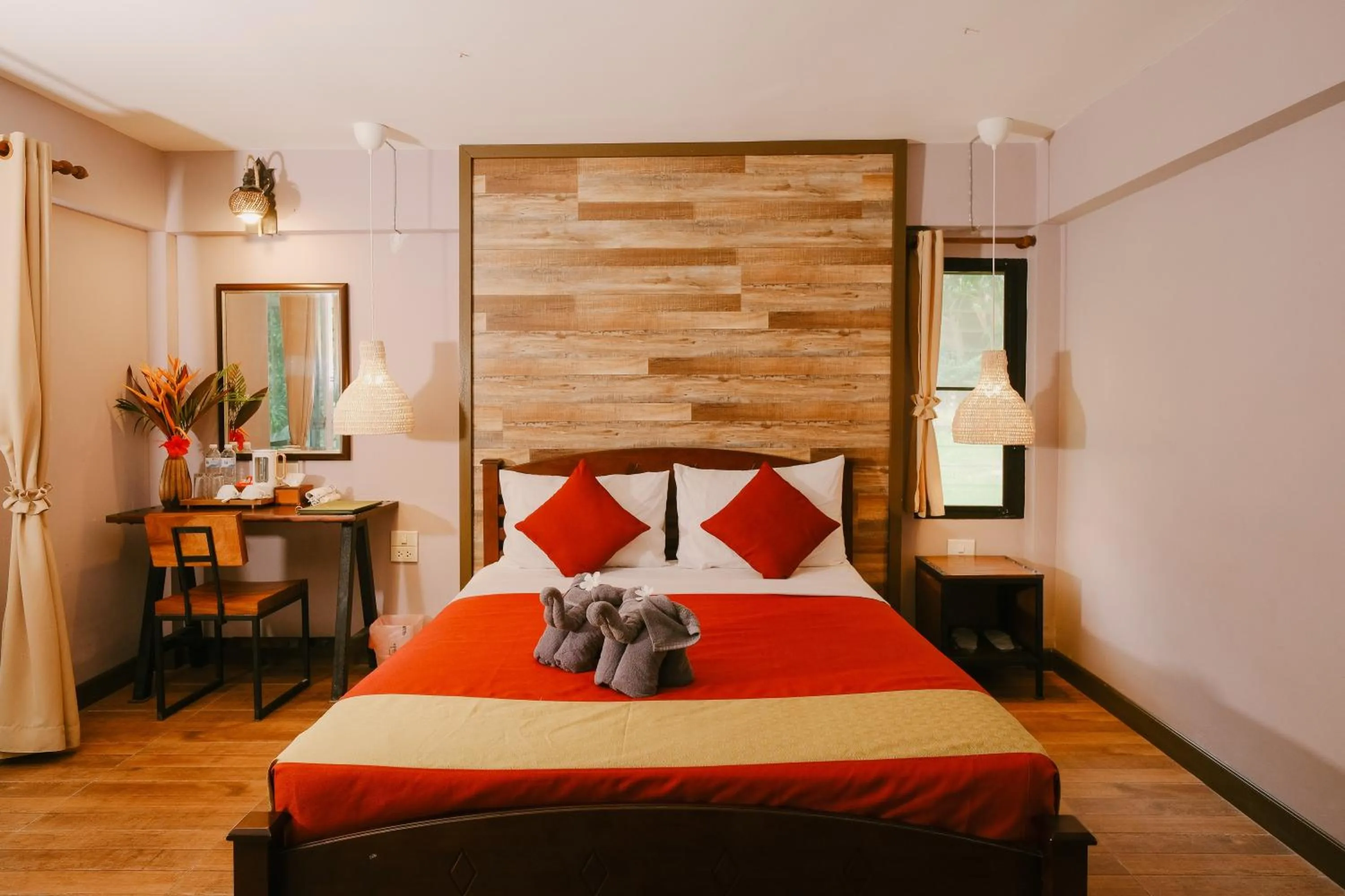 Bed in JOY Bungalow Resort and Restaurant