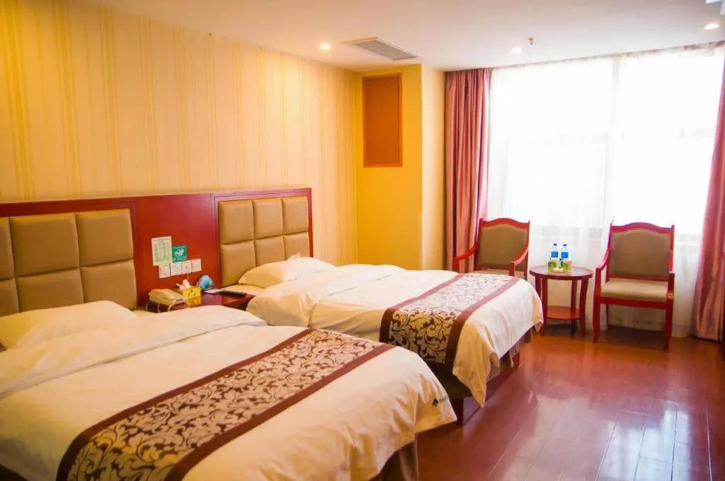 Bed in GreenTree Inn Chuzhou City Quanjiao County High-Speed Italy Trade City Business Hotel