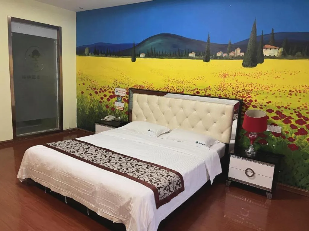 Bed in GreenTree Inn Chuzhou City Quanjiao County High-Speed Italy Trade City Business Hotel