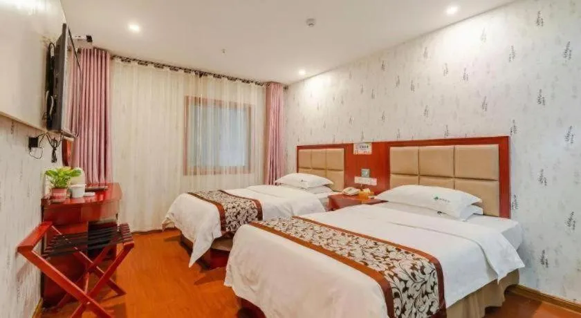 Bed in GreenTree Inn Chuzhou City Quanjiao County High-Speed Italy Trade City Business Hotel