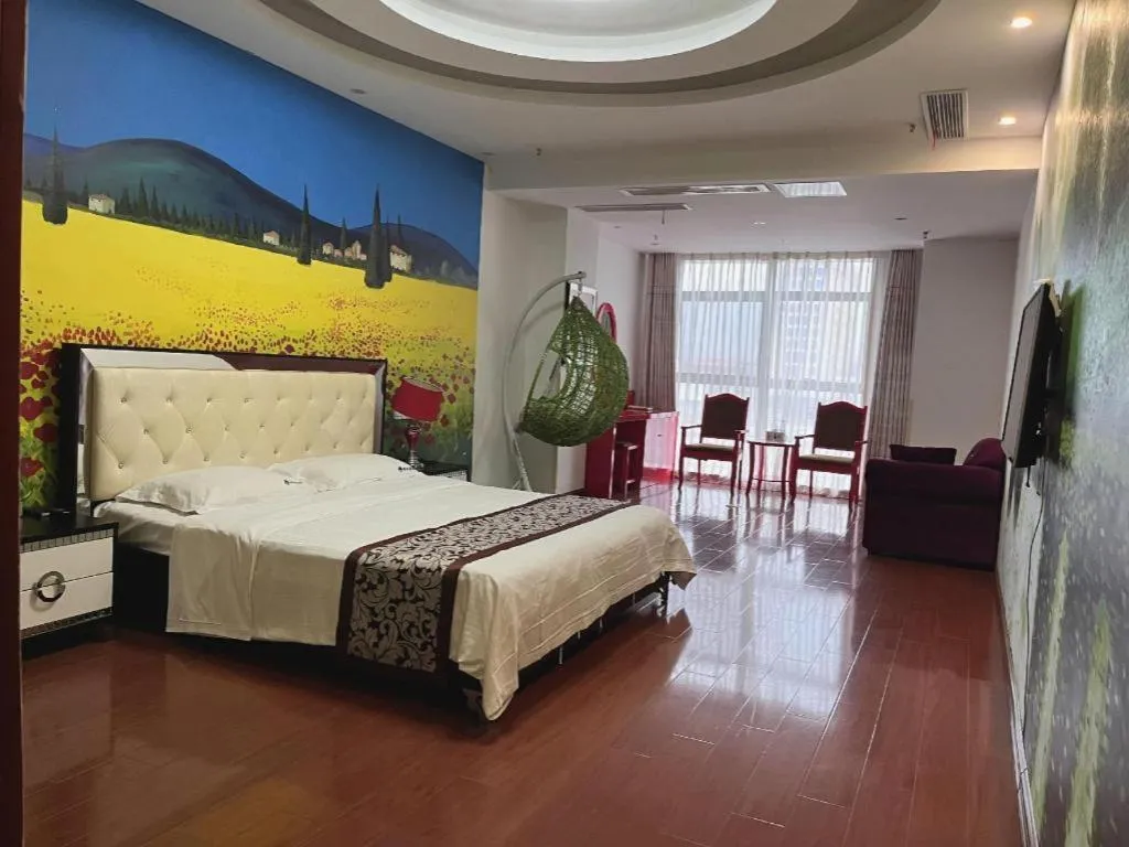 Bed in GreenTree Inn Chuzhou City Quanjiao County High-Speed Italy Trade City Business Hotel