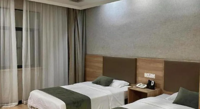 Bed in GreenTree Inn Jiangsu Suzhou Kunshan Beimen Road Express Hotel