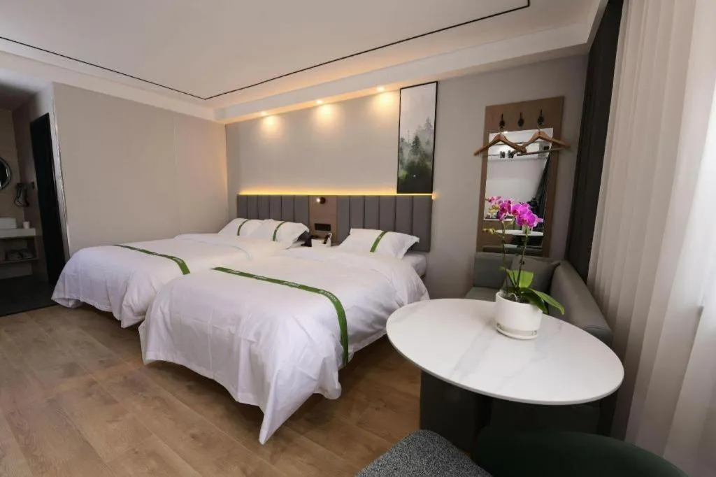 Bed in GreenTree Inn Jiangsu Xuzhou Western 3rd Ring Road Xiyuan Express Hotel