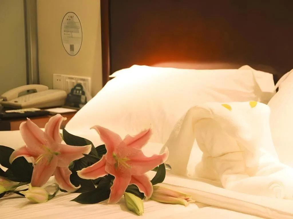 Bed in GreenTree Inn ShanDong Yantai Yantai University Business Hotel