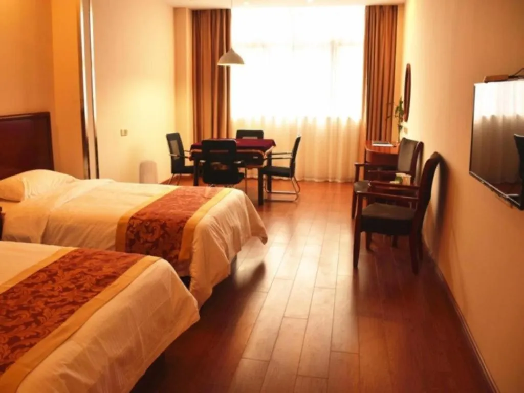 Bed in GreenTree Inn Jiangxi Shangrao Qianshan Ehu Avenue Express Hotel