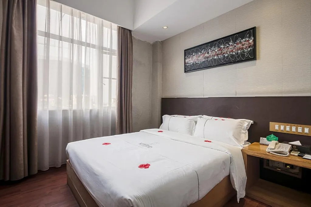 Bed in Insail Hotels Guangzhou Huangpu Dashadi Metro Station