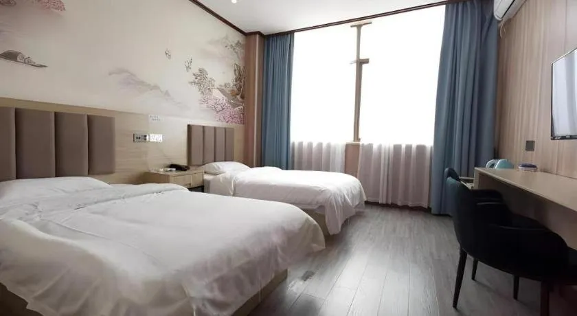 Bed in Thank Inn Hotel Jiangsu Suzhou Luzhi Ancient Town Scenic Area