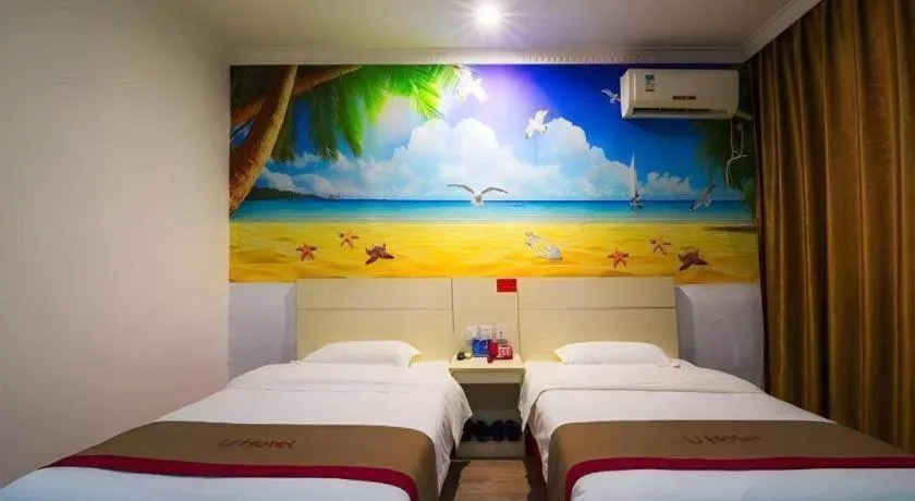 Bed in JUNYI Hotel Jiangxi Xinyu Baoshi Park