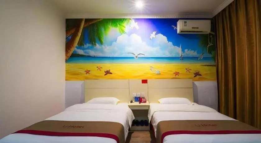 Bed in JUNYI Hotel Jiangxi Xinyu Baoshi Park