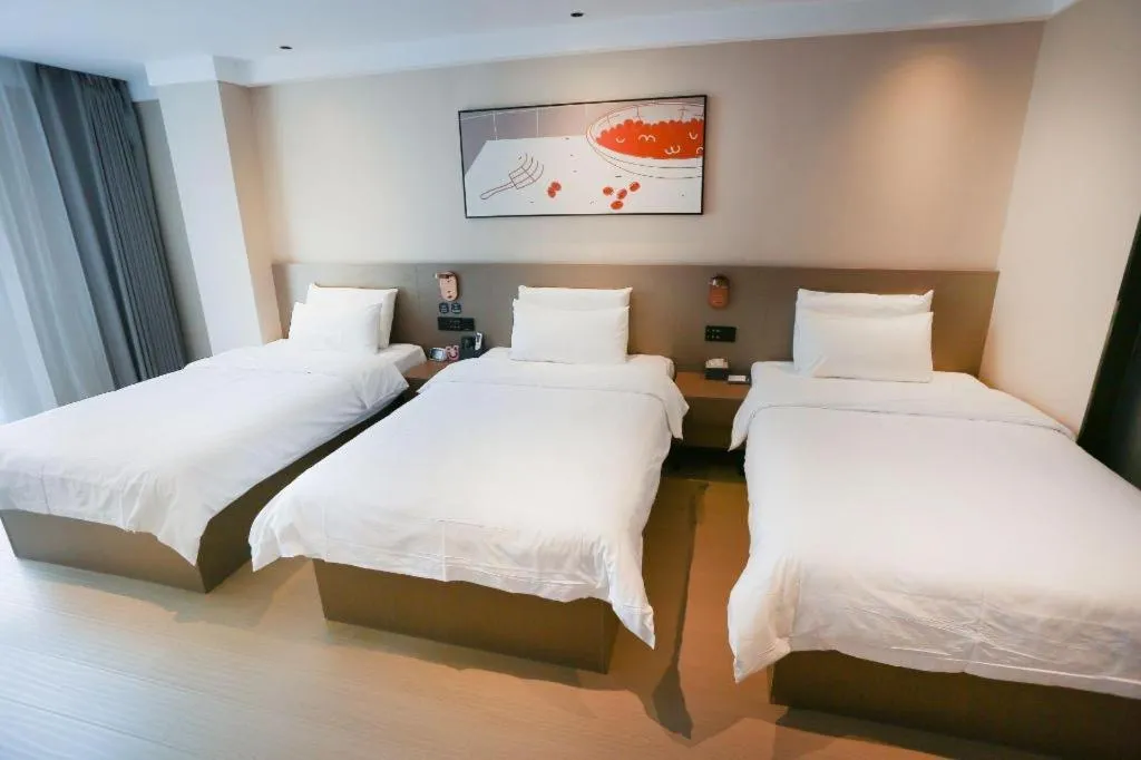 Bed in Thank Inn Hotel Hebei Hengshui Ronghua North Street