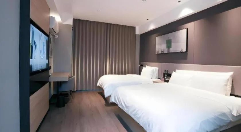 Bed in Thank Inn Hotel Hebei Hengshui Ronghua North Street