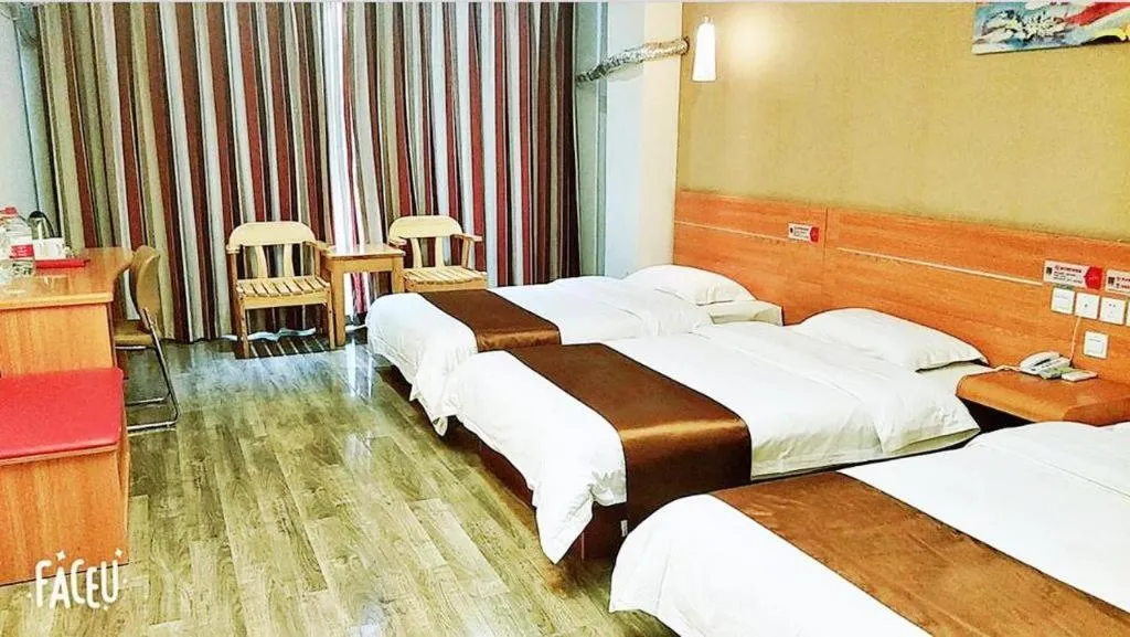 Bed in Thank Inn Hotel Hebei Hengshui Ronghua North Street