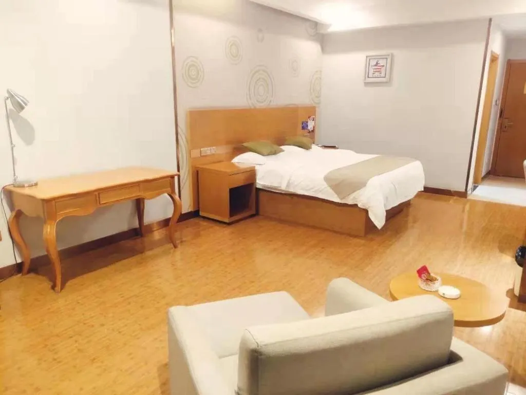 Bed in GreenTree Inn Ningbo Hangzhou Wan New District Lishi Square Business Hotel