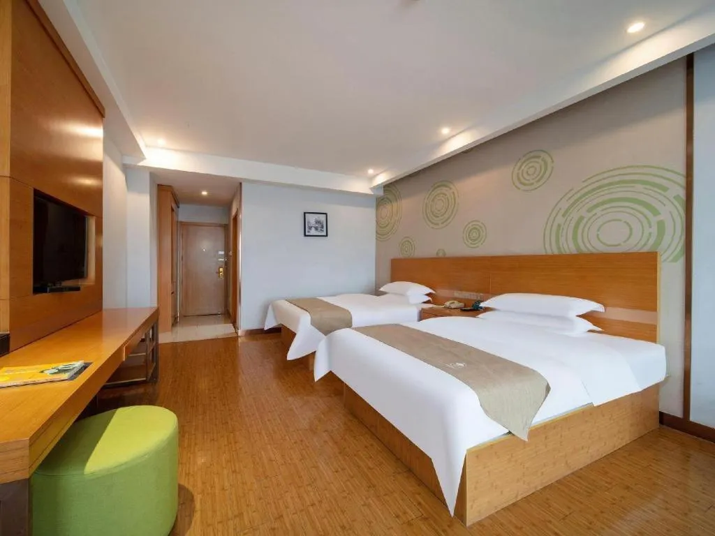 Bed in GreenTree Inn Ningbo Hangzhou Wan New District Lishi Square Business Hotel