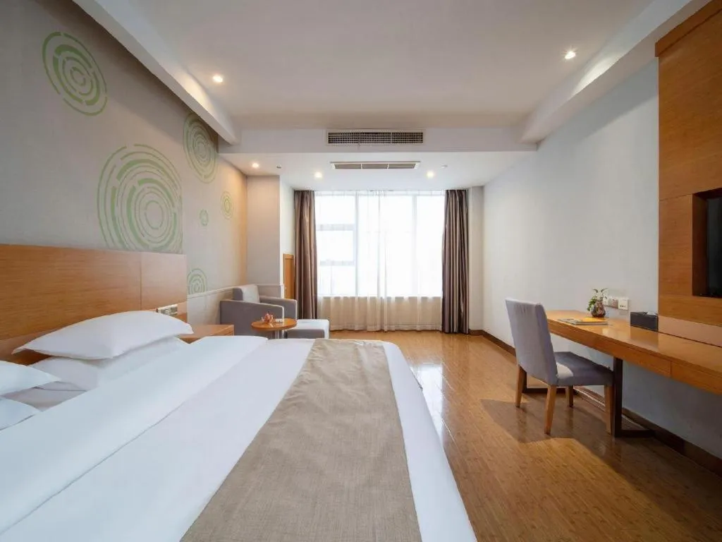 Bed in GreenTree Inn Ningbo Hangzhou Wan New District Lishi Square Business Hotel
