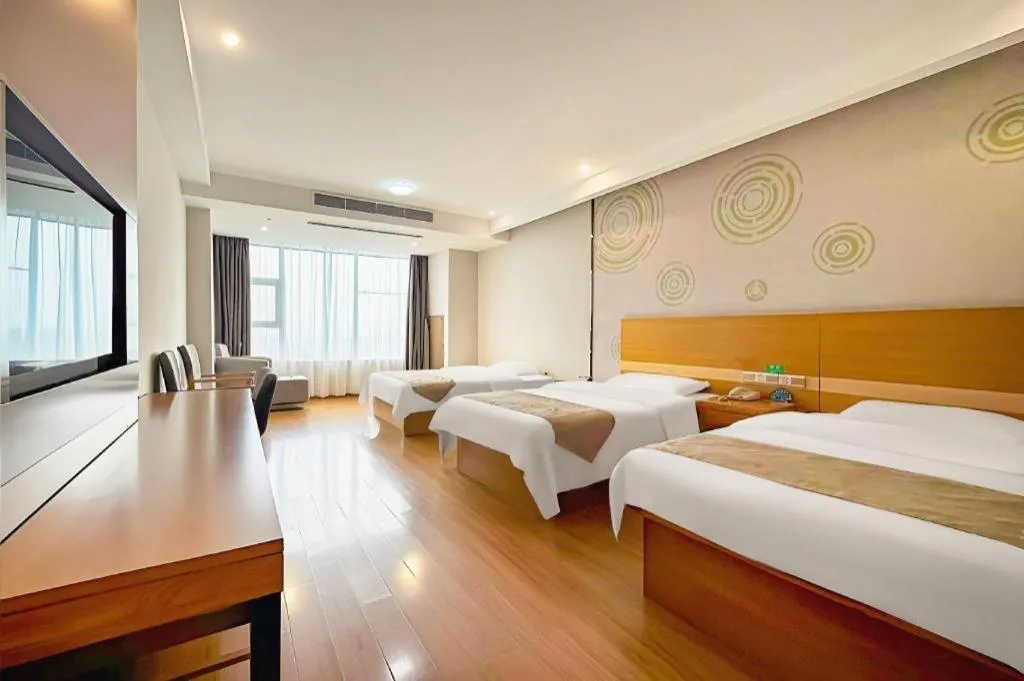 Bed in GreenTree Inn Ningbo Hangzhou Wan New District Lishi Square Business Hotel