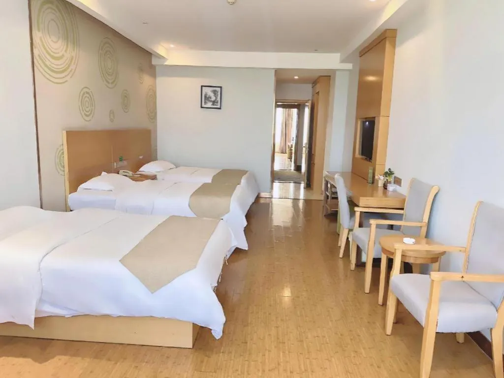 Bed in GreenTree Inn Ningbo Hangzhou Wan New District Lishi Square Business Hotel