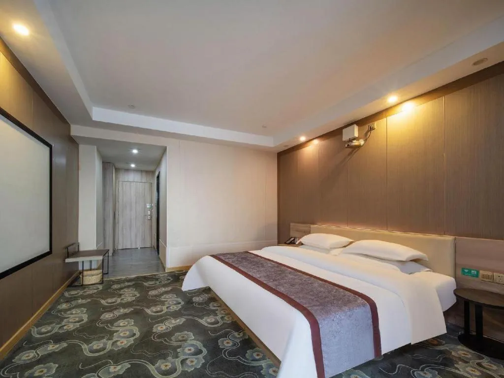 Bed in GreenTree Inn Ningbo Hangzhou Wan New District Lishi Square Business Hotel