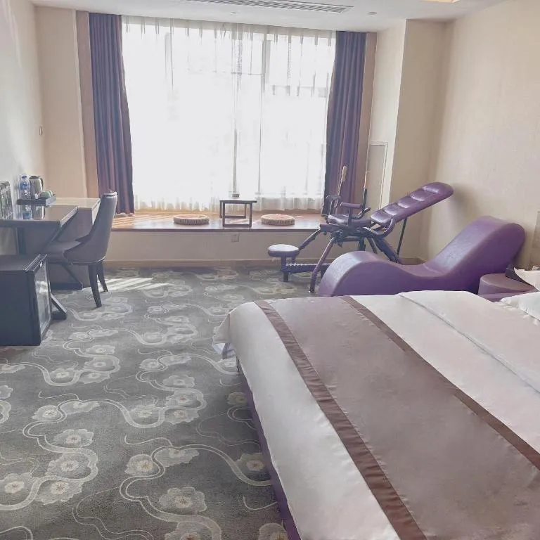 Bed in GreenTree Inn Ningbo Hangzhou Wan New District Lishi Square Business Hotel