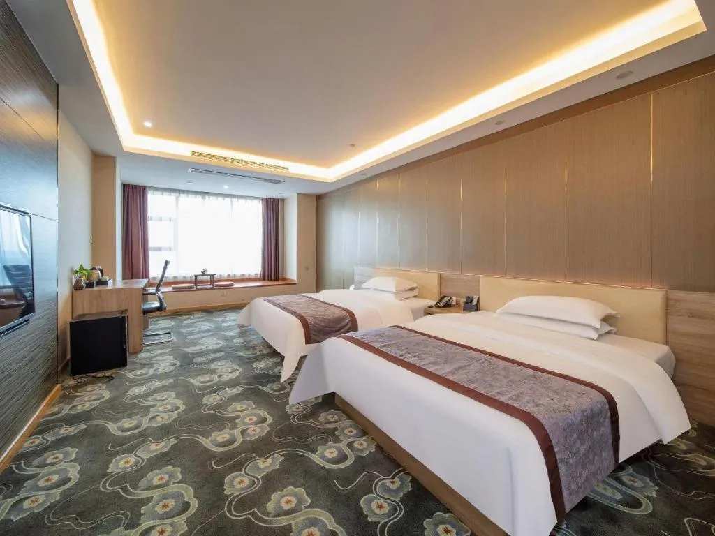 Bed in GreenTree Inn Ningbo Hangzhou Wan New District Lishi Square Business Hotel
