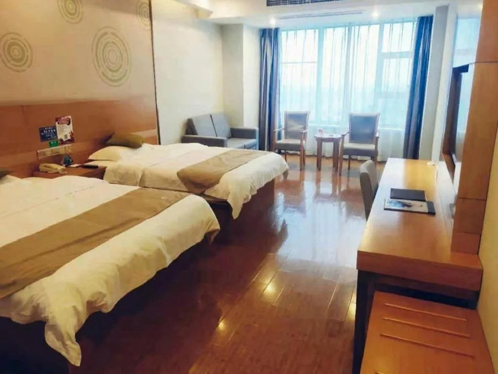 Bed in GreenTree Inn Ningbo Hangzhou Wan New District Lishi Square Business Hotel