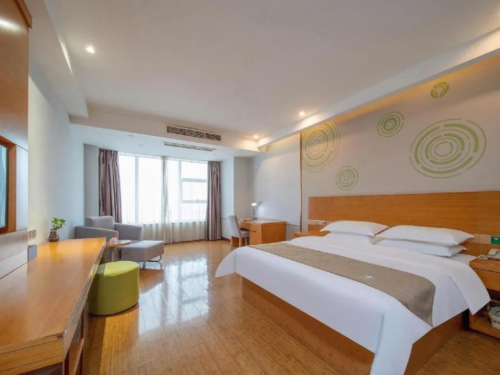 Bed in GreenTree Inn Ningbo Hangzhou Wan New District Lishi Square Business Hotel