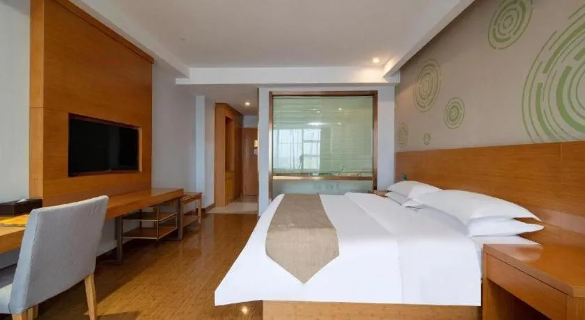 Bed in GreenTree Inn Ningbo Hangzhou Wan New District Lishi Square Business Hotel