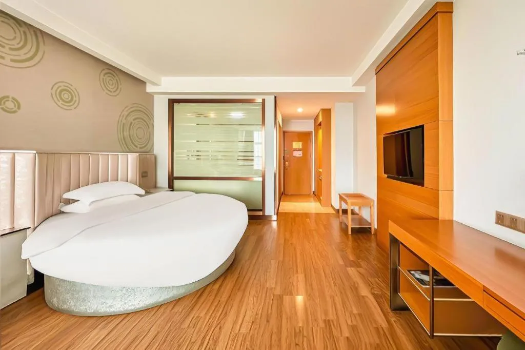 Bed in GreenTree Inn Ningbo Hangzhou Wan New District Lishi Square Business Hotel