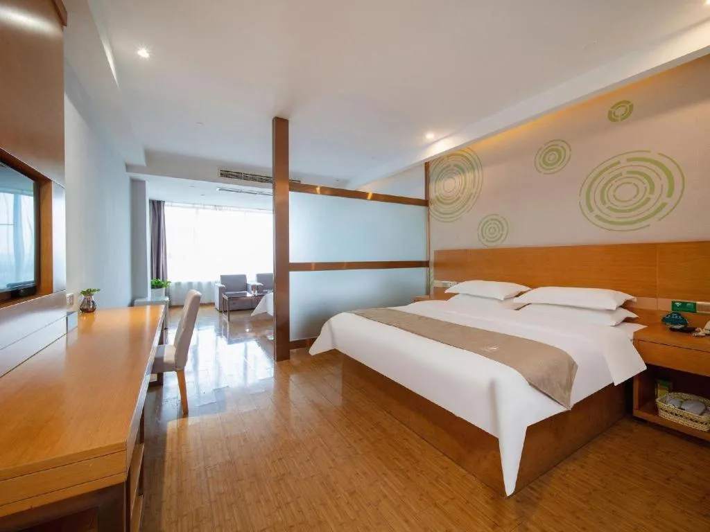 Bed in GreenTree Inn Ningbo Hangzhou Wan New District Lishi Square Business Hotel