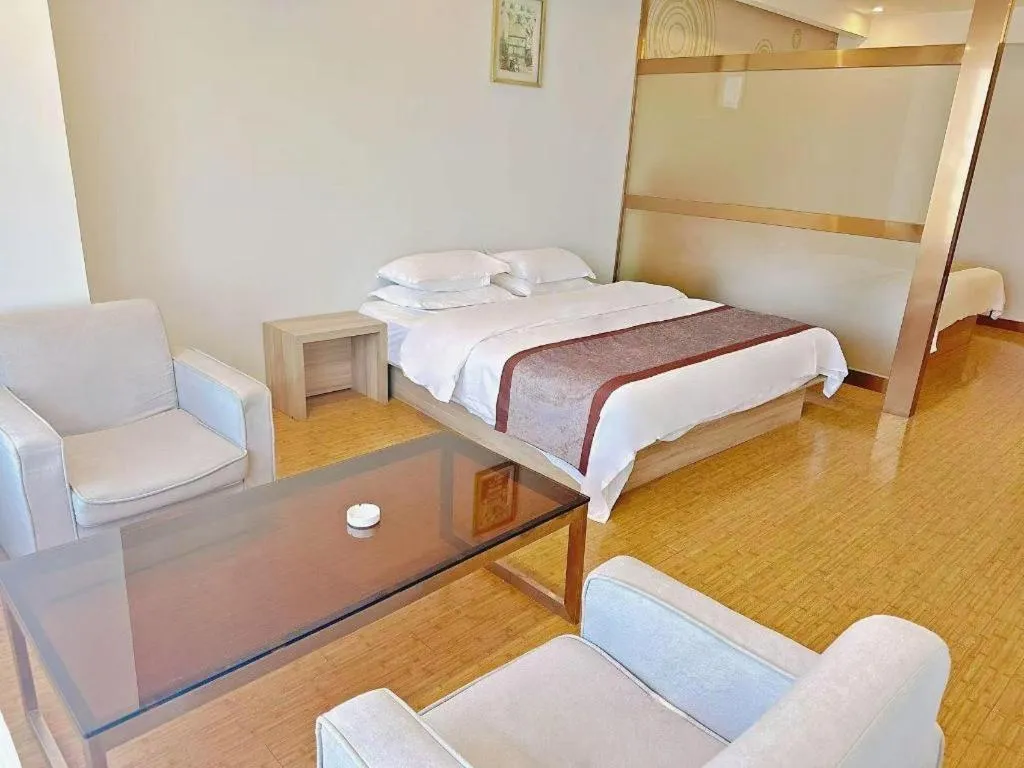 Bed in GreenTree Inn Ningbo Hangzhou Wan New District Lishi Square Business Hotel