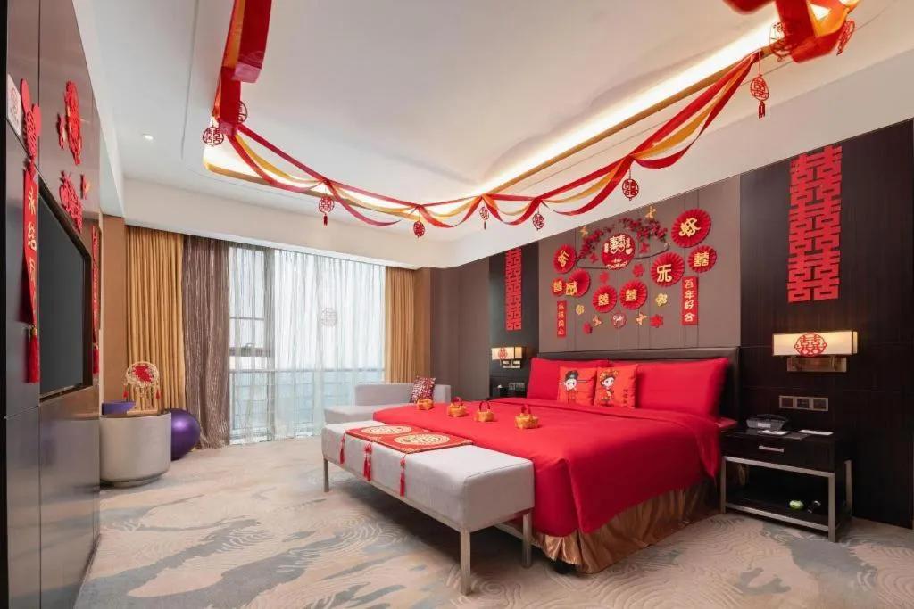 Bed in The QUBE Hotel Jingzhou