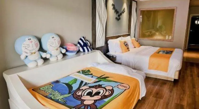 Bed in HuangMa holiday yacht view sea resort hotel