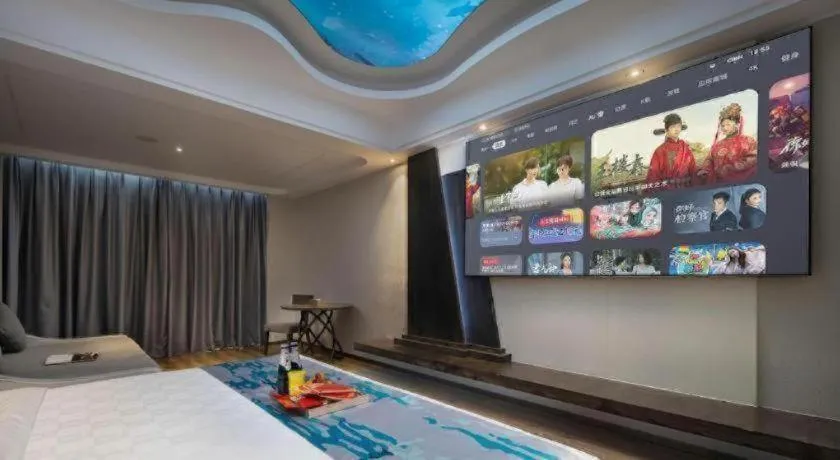 Bed in HuangMa holiday yacht view sea resort hotel